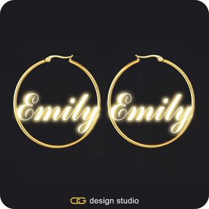 The Essential Hoop Name Earrings: Sparkling