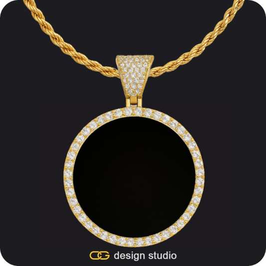 Silver / Circle (3 cm) / Rope