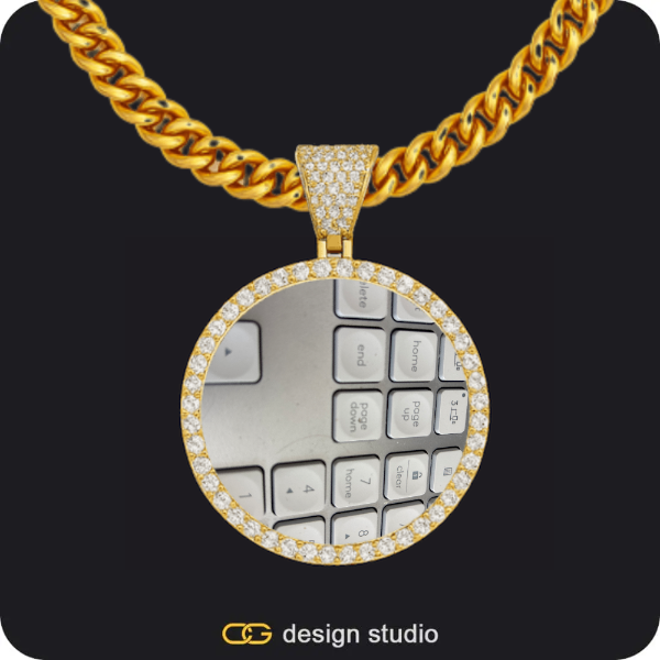 Silver / Circle (3 cm) / Rope