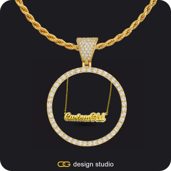 Silver / Circle (3 cm) / Rope