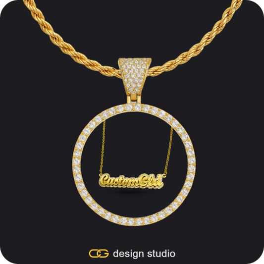 Silver / Circle (3 cm) / Rope