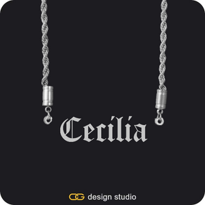 The Essential Name Necklace: Rope Chain