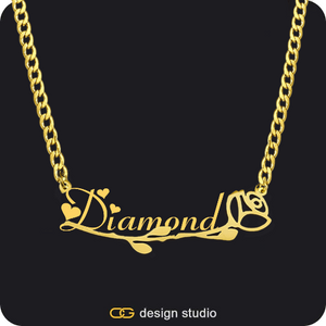 The Rosebud Underlined Name Necklace