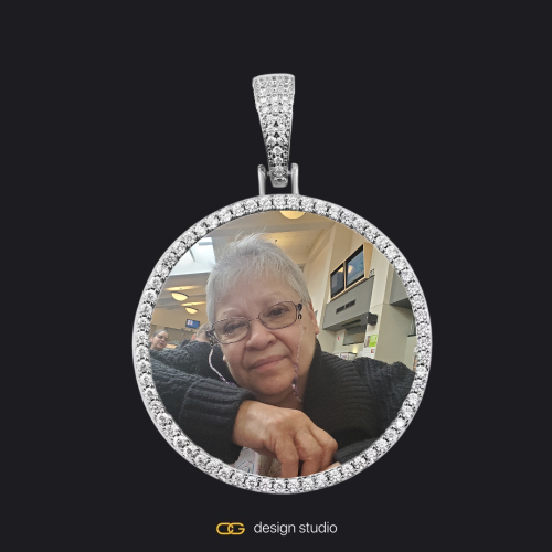 Custom Photo Pendant - Silver / Circle (4 cm) / Rope