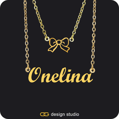 The Essential Name Necklace: Underline,Hexagon initial necklace - O,The Essential Name Necklace: Double Layer