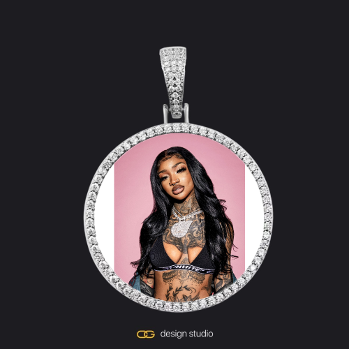 Custom Photo Pendant - Silver / Circle (3 cm) / Rope