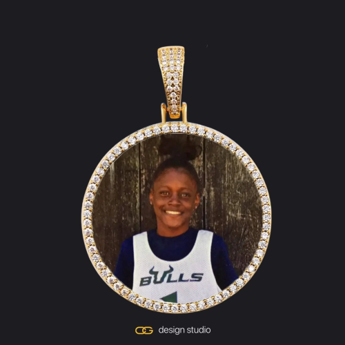 Custom Photo Pendant - Gold / Circle (4 cm) / Cuban (3mm)