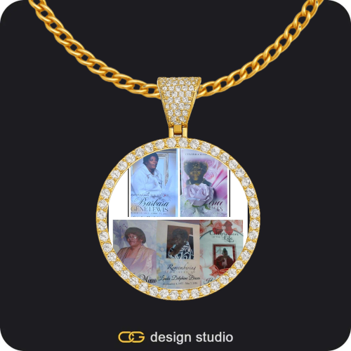 Custom Photo Pendant - Gold / Circle (3 cm) / Cuban (3mm)