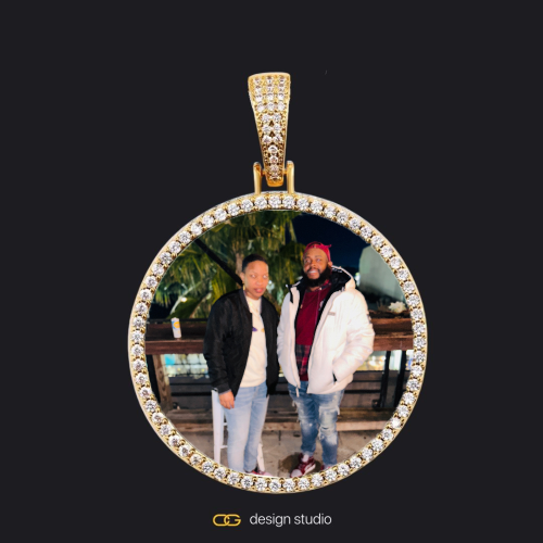 Custom Photo Pendant - Gold / Circle (4 cm) / Cuban (5mm)