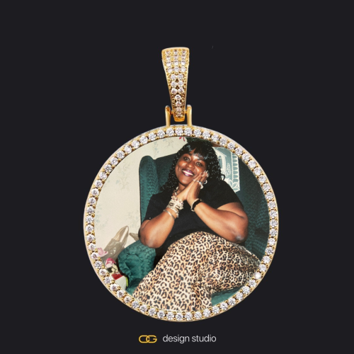 Custom Photo Pendant - Gold / Circle (4 cm) / Cuban (3mm)