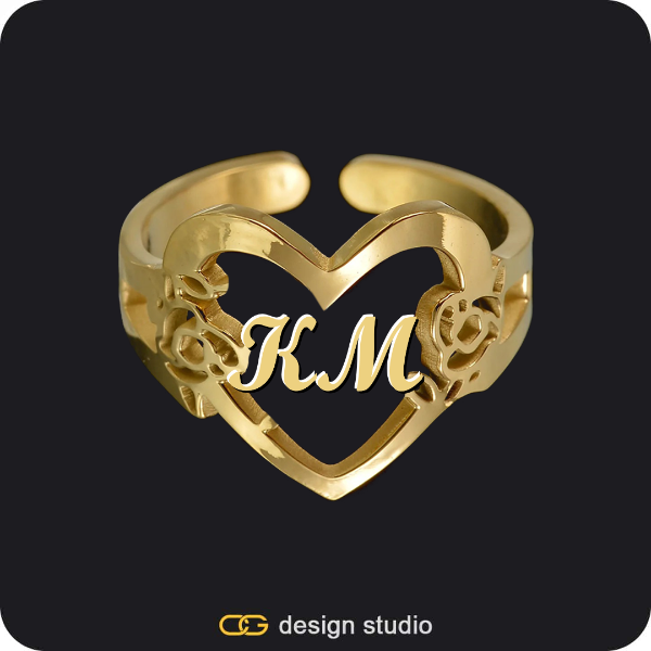 The Heartfelt Initial Ring,The Essential Name Necklace