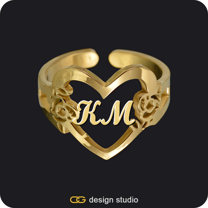 The Heartfelt Initial Ring,The Essential Name Necklace