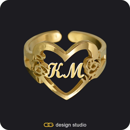 The Heartfelt Initial Ring,The Essential Name Necklace