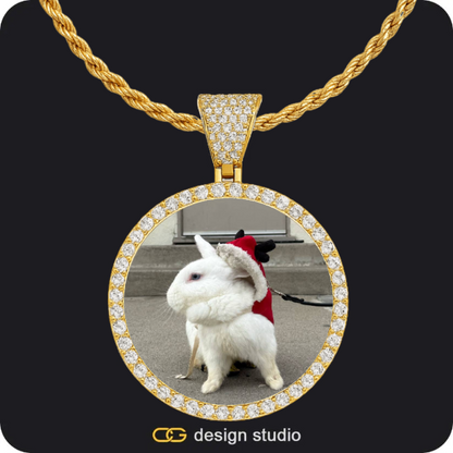 Custom Photo Pendant - Gold / Circle (4 cm) / Rope,Custom Photo Pendant - Gold / Circle (4 cm) / Rope,Custom Photo Pendant - Gold / Circle (4 cm) / Rope