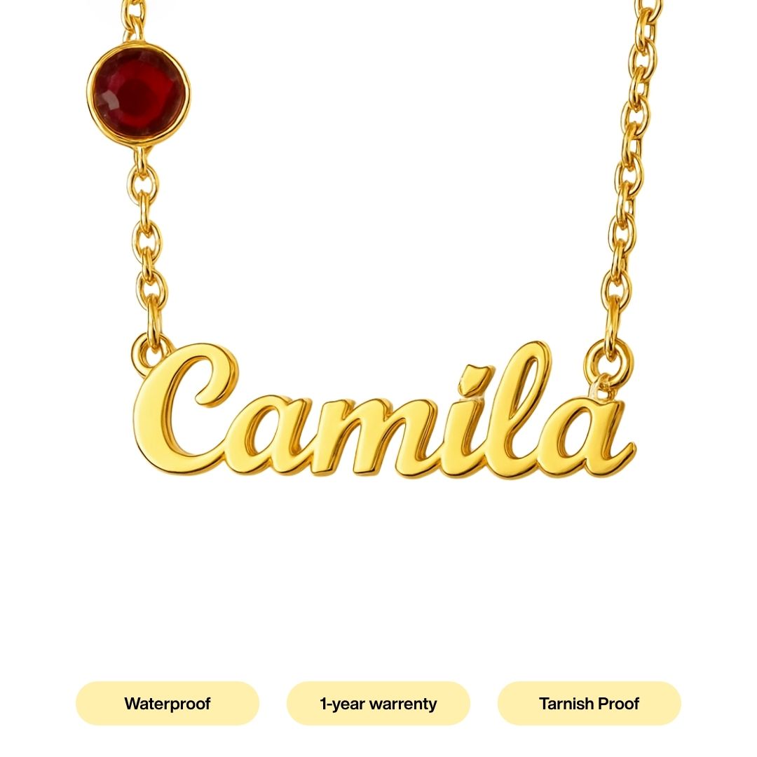 Birthstone Chain Name Necklace