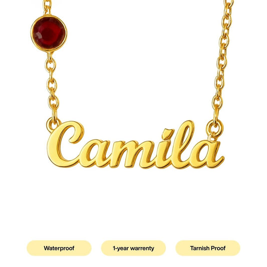 Birthstone Chain Name Necklace