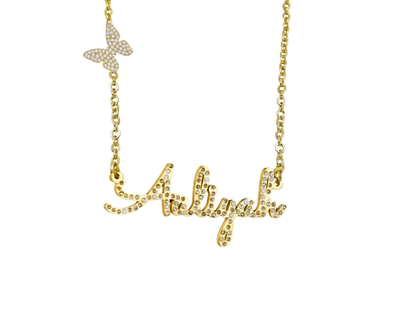 El collar con nombre brillante esencial