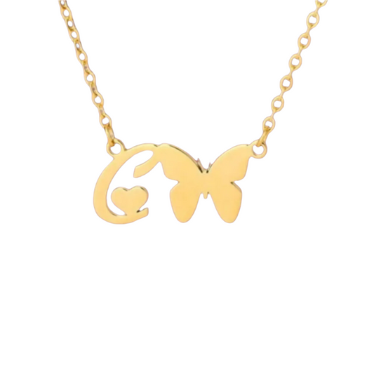 Collar inicial mariposa