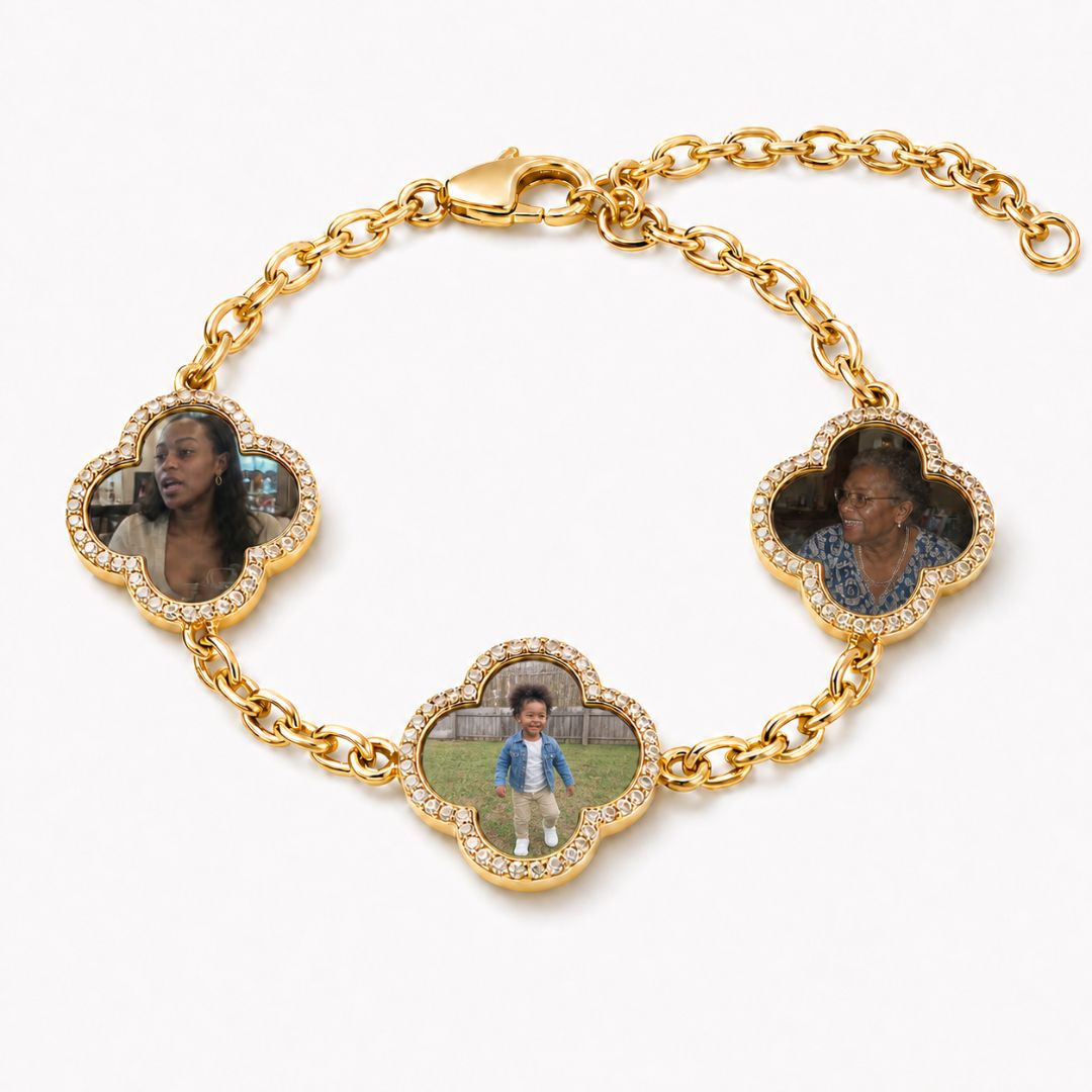 Custom Clover Photo Bracelet