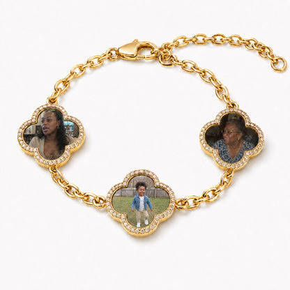 Custom Clover Photo Bracelet