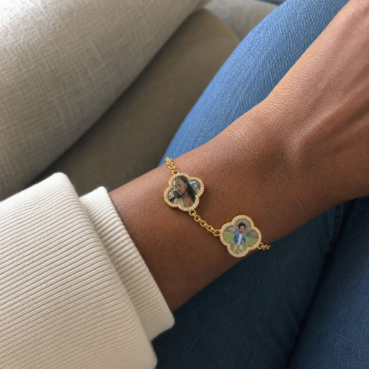 Custom Clover Photo Bracelet