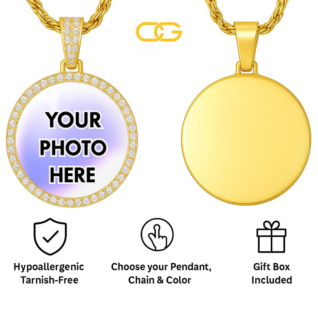 Custom Heart Photo Pendant