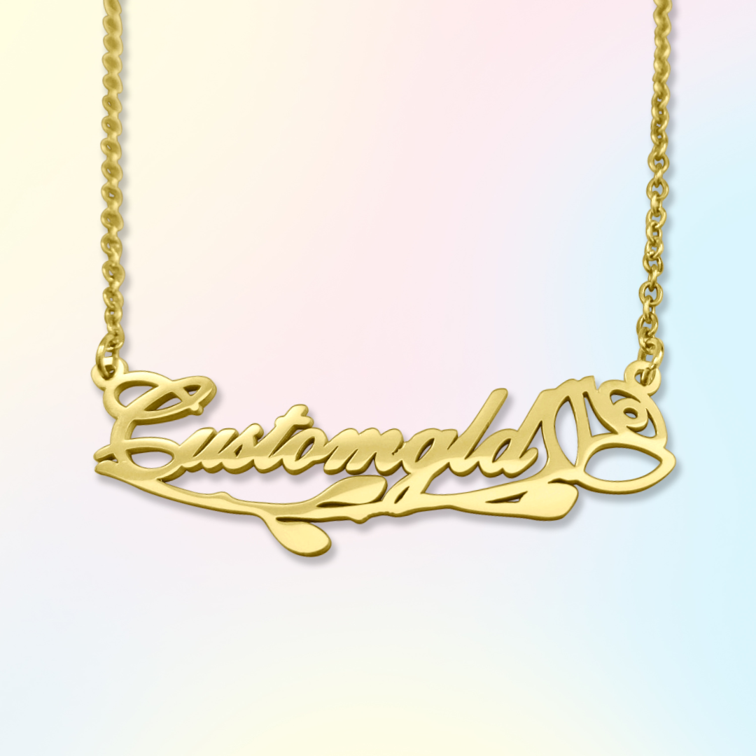 The Essential: Rose Symbol - CustomGld Personalized Name Necklace