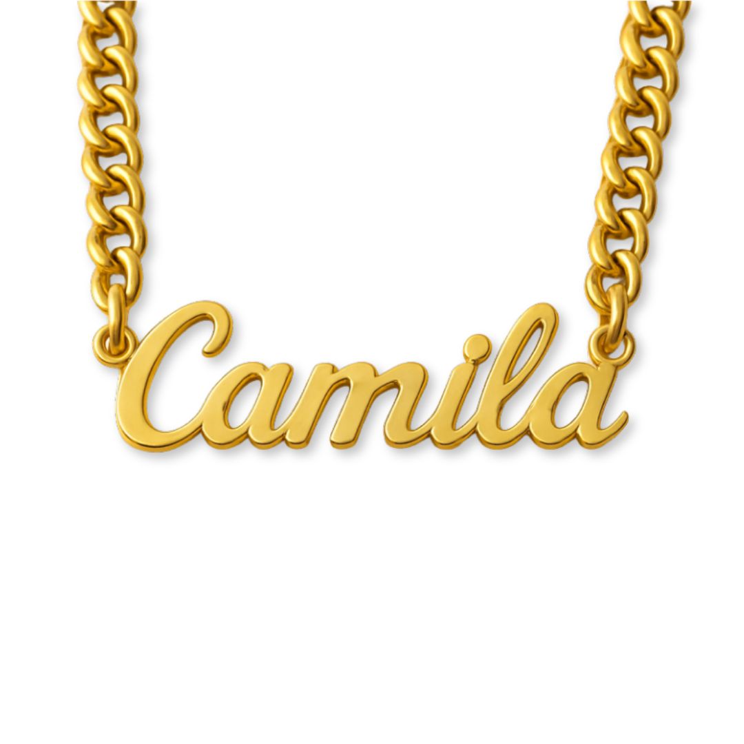 The Essential Name Necklace: Cuban chain