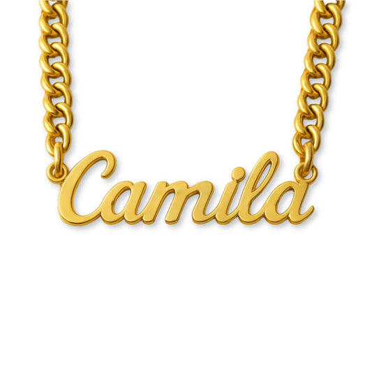 The Essential Name Necklace: Cuban chain