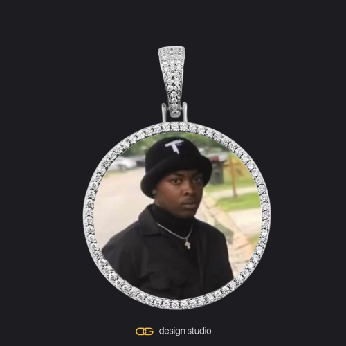 Custom Photo Pendant - Silver / Circle (3 cm) / Rope