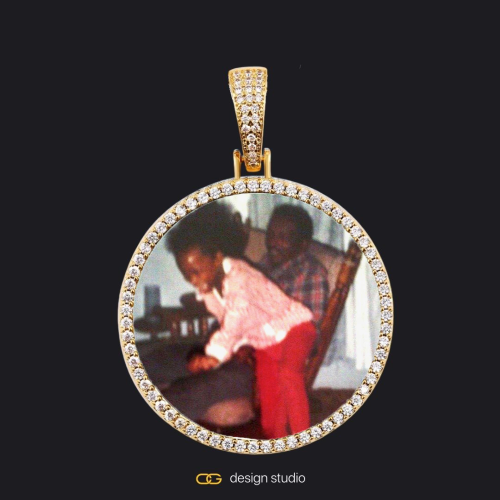 Clover Initial Necklace - A / 18 inch,Custom Photo Pendant - Gold / Circle (3 cm) / Rope