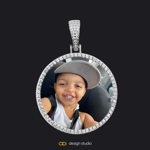 Custom Photo Pendant - Silver / Circle (4 cm) / Cuban (5mm)