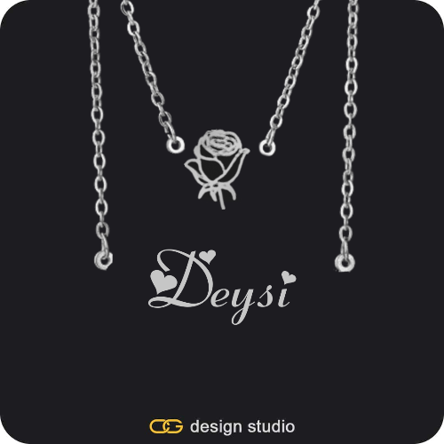 Grand victorian initial necklace - I / Silver,The Essential Name Necklace: Double Layer