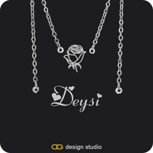 Grand victorian initial necklace - I / Silver,The Essential Name Necklace: Double Layer