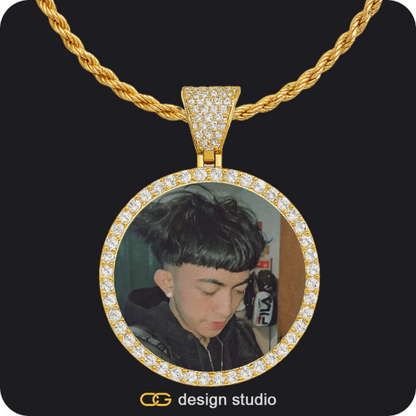 Custom Photo Pendant - Gold / Circle (4 cm) / Rope,Custom Photo Pendant - Gold / Circle (4 cm) / Rope,Custom Photo Pendant - Gold / Circle (4 cm) / Rope