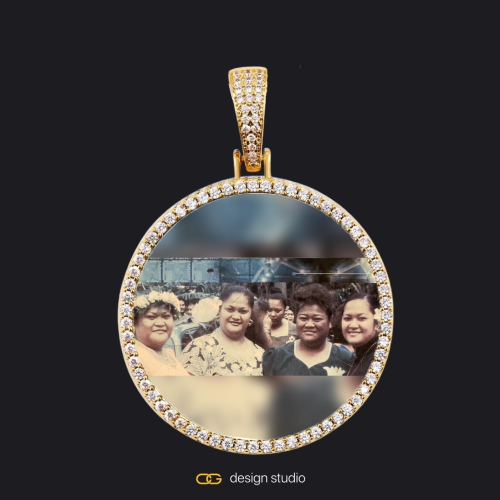 Custom Photo Pendant - Gold / Circle (4 cm) / Cuban (5mm)