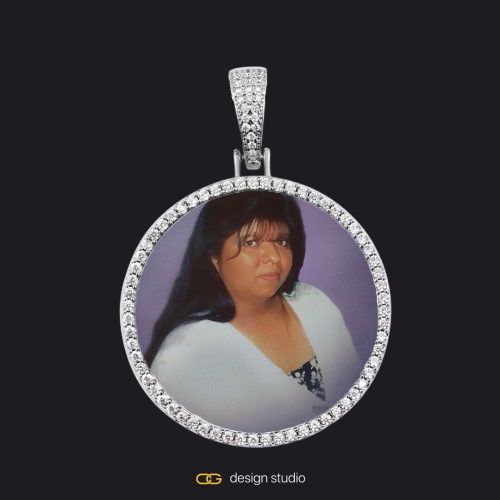 Custom Photo Pendant - Silver / Circle (4 cm) / Cuban (3mm)