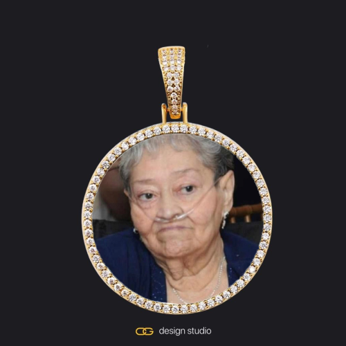 Custom Photo Pendant - Gold / Circle (3 cm) / Cuban (5mm)
