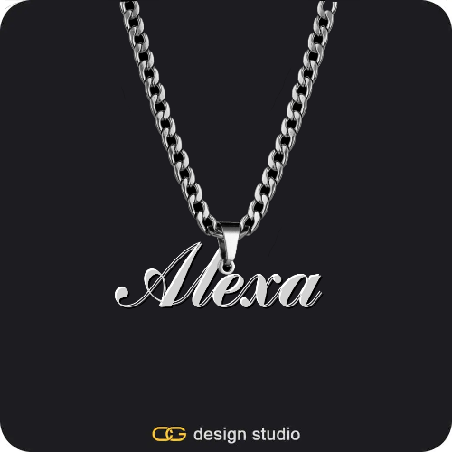 Grand victorian initial necklace - X / Silver,The Essential Name Necklace,Item Personalization