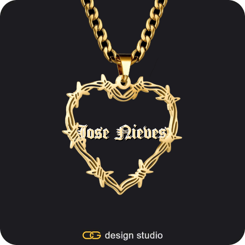 Bichota Heart Name Necklace,Item Personalization