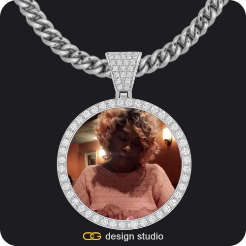 Custom Photo Pendant - Silver / Circle (4 cm) / Cuban (5mm),Custom Photo Pendant - Silver / Circle (4 cm) / Cuban (5mm),Custom Photo Pendant - Silver / Circle (4 cm) / Cuban (5mm)