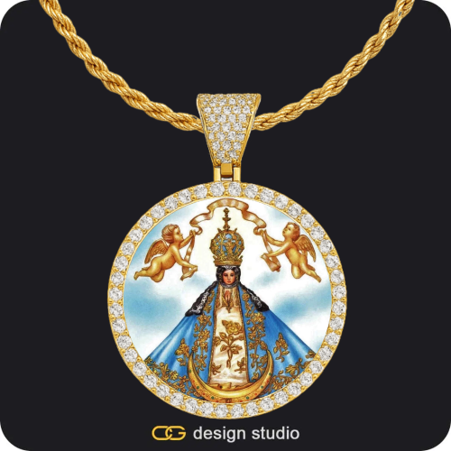 Custom Photo Pendant - Gold / Circle (4 cm) / Rope,Custom Photo Pendant - Gold / Circle (4 cm) / Rope,Custom Photo Pendant - Gold / Circle (4 cm) / Rope