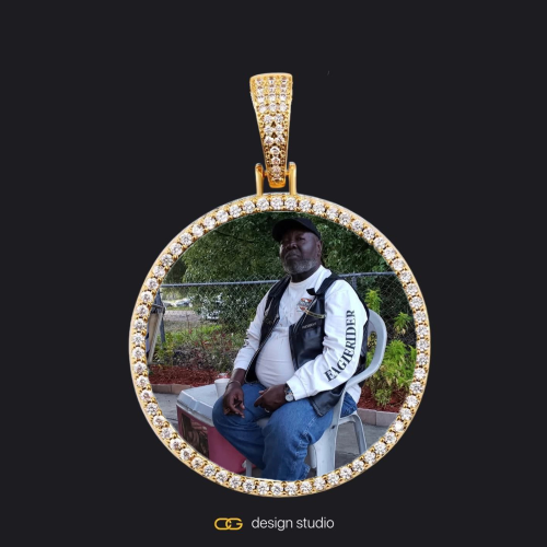 Custom Photo Pendant - Gold / Circle (4 cm) / Cuban (5mm)