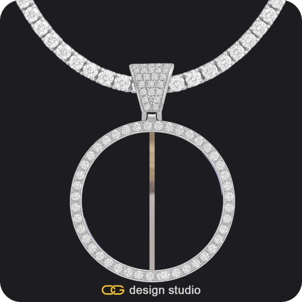 Clover Initial Necklace - K / 18 inch,Custom Photo Pendant - Silver / Wings / Tennis,Custom Photo Pendant - Silver / Circle (4 cm) / Tennis