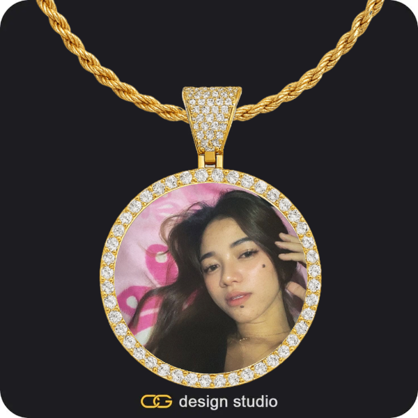 Custom Photo Pendant - Gold / Circle (4 cm) / Rope,Custom Photo Pendant - Gold / Circle (4 cm) / Rope,Custom Photo Pendant - Gold / Circle (4 cm) / Rope