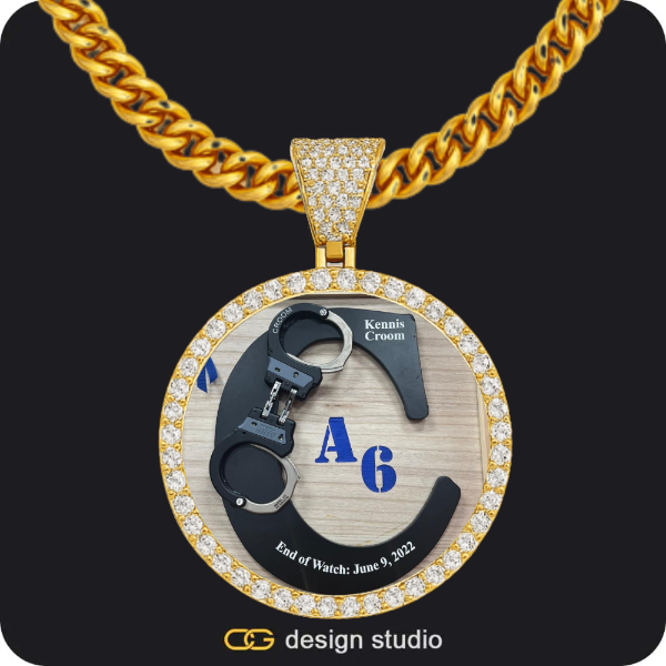 Custom Photo Pendant - Gold / Circle (4 cm) / Cuban (5mm)