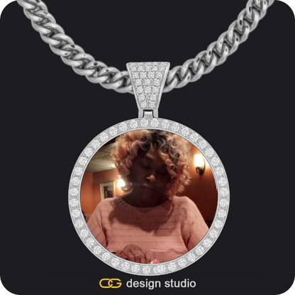 Custom Photo Pendant - Silver / Circle (4 cm) / Cuban (5mm),Custom Photo Pendant - Silver / Circle (4 cm) / Cuban (5mm),Custom Photo Pendant - Silver / Circle (4 cm) / Cuban (5mm)