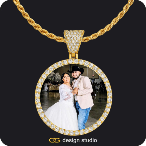 Custom Photo Pendant - Gold / Circle (4 cm) / Rope,Custom Photo Pendant - Gold / Circle (4 cm) / Rope,Custom Photo Pendant - Gold / Circle (4 cm) / Rope