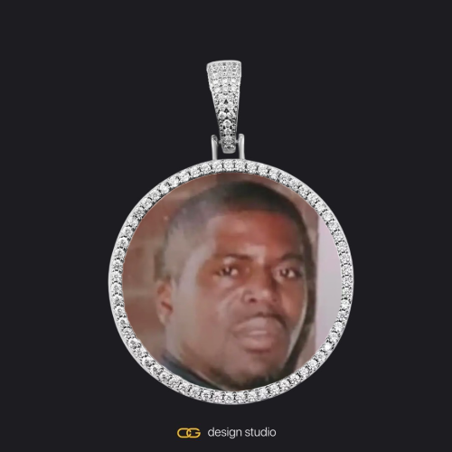 Custom Photo Pendant - Silver / Circle (3 cm) / Rope