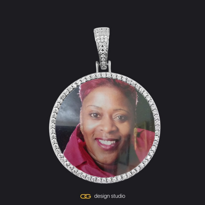 Custom Photo Pendant - Silver / Circle (3 cm) / Rope,Custom Photo Pendant - Silver / Circle (3 cm) / Rope